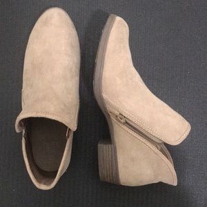 Tan Faux Suede Ankle Boots